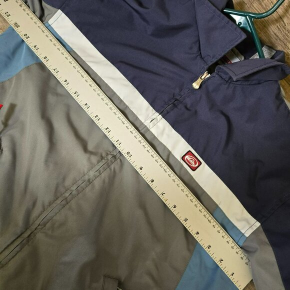 Vtg Quiksilver Boys LG Colorblock Active Track Jacket Polyester Zip-Up Navy Grey - Picture 11 of 12